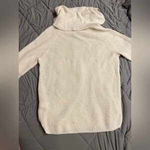 Michael Kors White Waffle Knit Turtleneck Sweater Women’s Large